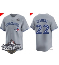Men Toronto Blue Jays 22 Ernie Clement Gray Cool Base Stitched Baseball Jersey