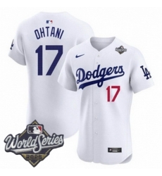 Men Los Angeles Dodgers 17 Shohei Ohtani 2025 World Series Cool Base Stitched Baseball Jersey White