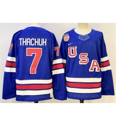 Men USA 7 Brady Tkachuk Royal 2025 2026 Stitched Jersey