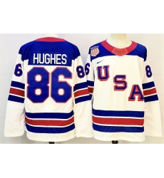 Men USA 86 Luke Hughes White 2025 2026 Stitched Jersey