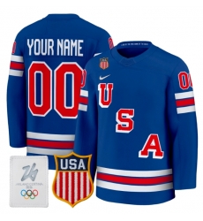 USA 2026 Hockey Custom Jersey Blue USA 2026 Hockey Custom Jersey Blue