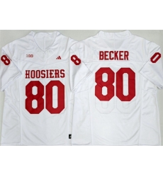 Men Indiana Hoosiers  80 Charlie Becker White 2026 F U S E  Stitched Basketball Jerseys