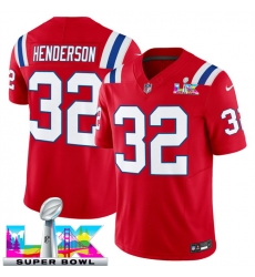 Men New England Patriots 32 TreVeyon Henderson Red 2025 F U S E Super Bowl LX Patch Vapor Limited Stitched Football Jersey Men New England Patriots 32 TreVeyon Henderson Red 2025 F U S E Super Bowl LX Patch Vapor Limited Stitched Football Jersey