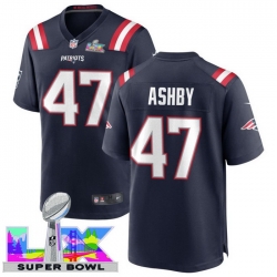 Men Women youth New England Patriots #47 Julian Ashby 2025 2026 Super Bowl LX F U S E Stitched NFL Jersey Blue
