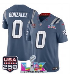 Youth New England Patriots 0 Christian Gonzalez Storm Blue 2025 F U S E Super Bowl LX USA 250 Patch Rivalries Vapor Limited Stitched Football Jersey Youth New England Patriots 0 Christian Gonzalez Storm Blue 2025 F U S E Super Bowl LX USA 250 Patch Rivalries Vapor Limited Stitched Football Jersey