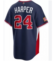 Men USA Baseball Bryce Harper Nike Blue 2026 World Baseball Classic Home Stadium Jersey Men USA Baseball Bryce Harper Nike Blue 2026 World Baseball Classic Home Stadium Jersey