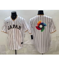 Men Japan Baseball White 2026 World Baseball Classic Big Logo Home Stadium Stitched Jersey Men Japan Baseball White 2026 World Baseball Classic Big Logo Home Stadium Stitched Jersey