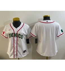 Women Mexico Baseball Blank White 2026 World Baseball Classic Home Stadium Stitched Baseball Jersey Women Mexico Baseball Blank White 2026 World Baseball Classic Home Stadium Stitched Baseball Jersey
