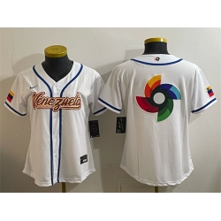 Youth Venezuela Baseball White 2026 World Baseball Classic Big Logo Home Stadium Stitched Baseball Jersey